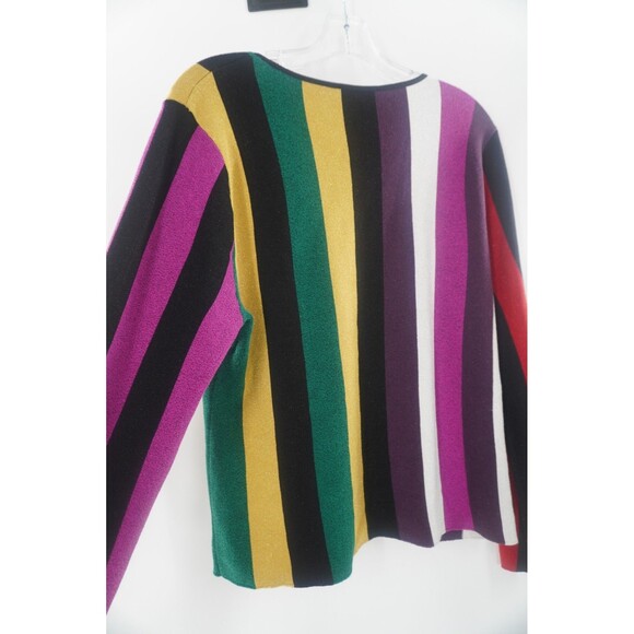 INC Metallic Striped Sweater Multicolor Sparkle Knit Crewneck Pullover Size XL - Picture 7 of 9
